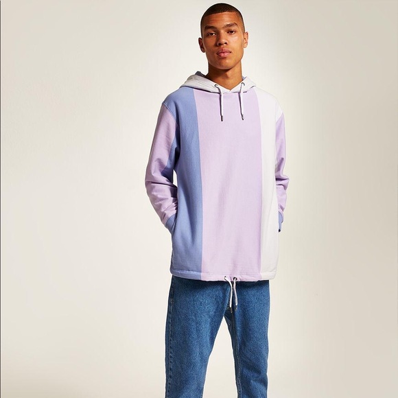 Topman Purple Colorblock Hoodie - Picture 2 of 7